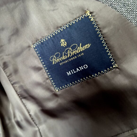 Brooks Brothers MILANO Sport Coat 46R Reda Wool Textured Blazer Suit Jacket - Picture 2 of 13